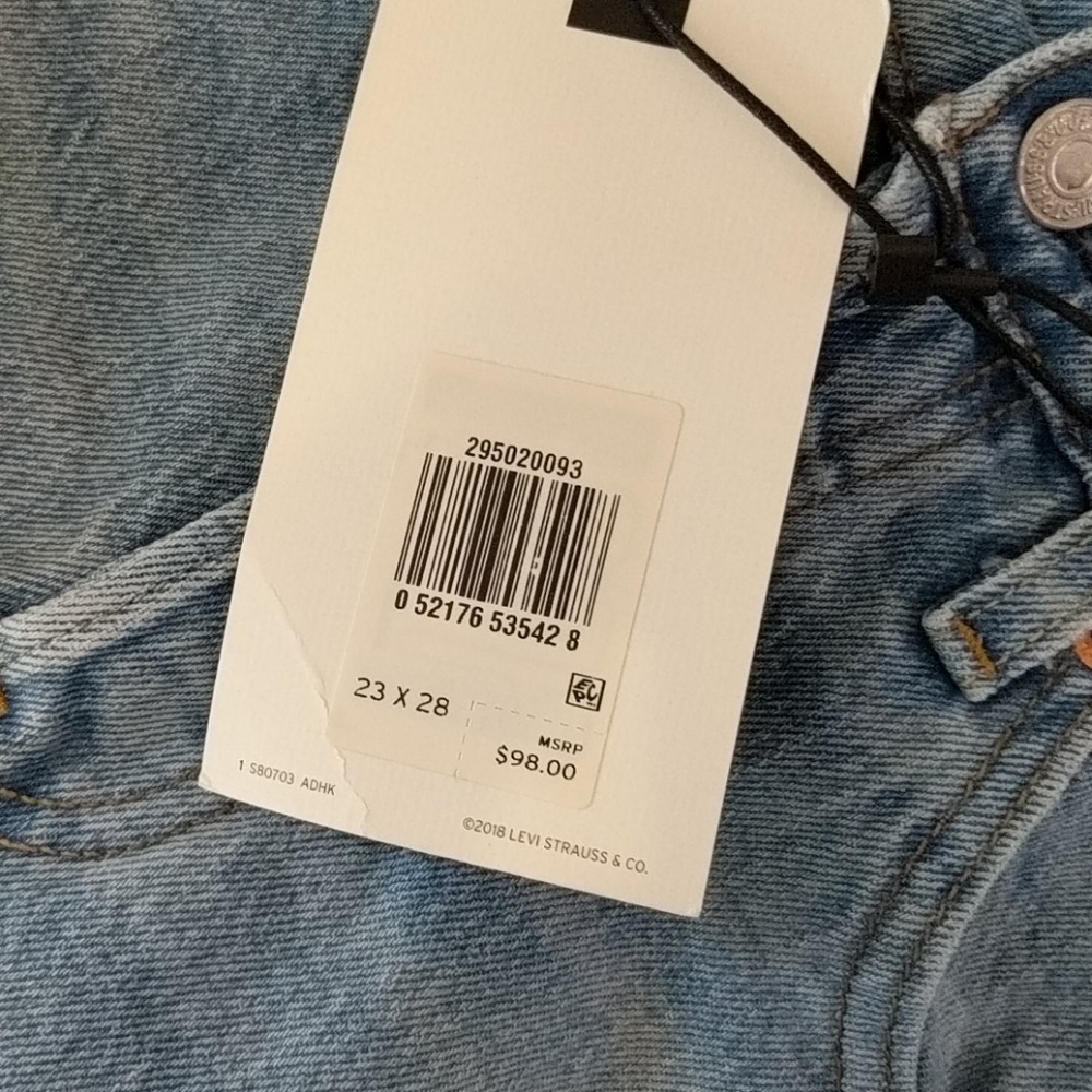 Levi's 501 Skinny Jeans Nibbed Hem Blue Mark - Picture 10 of 11
